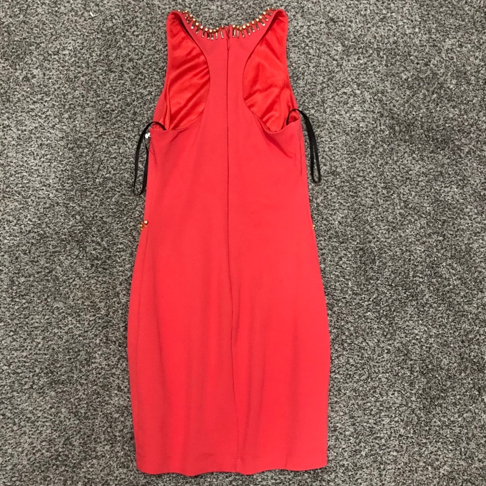 SOLD - Bebe - Coral Keyhole Cocktail Dress  🌺🥂🗝 - Picture 5 of 8